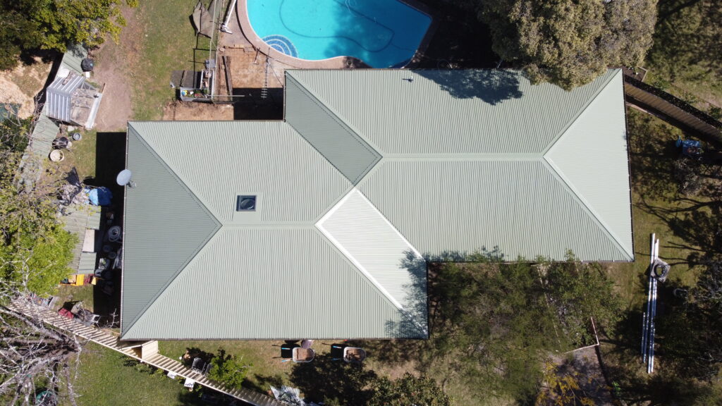 Newly installed metal roof in Penrith